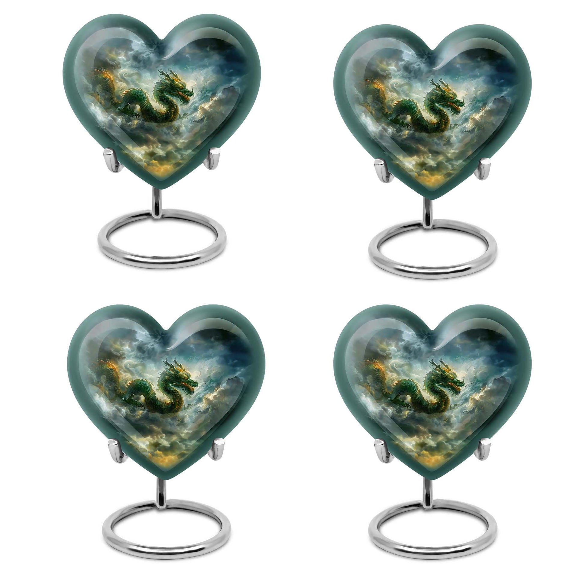 heart-shaped dragon urn for human ashes