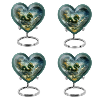 heart-shaped dragon urn for human ashes