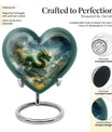heart-shaped dragon urn for human ashes
