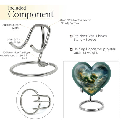 heart-shaped dragon urn for human ashes