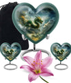 heart-shaped dragon urn for human ashes