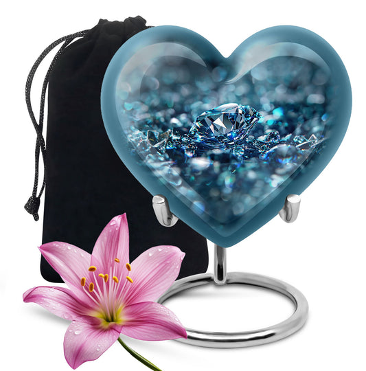 Heart-shaped diamond urn