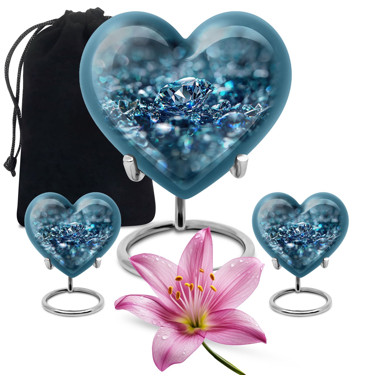 Heart-shaped diamond urn