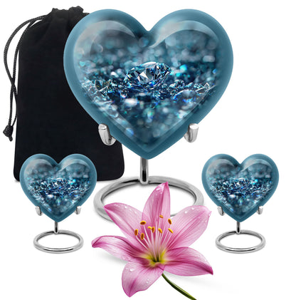 Heart-shaped diamond urn