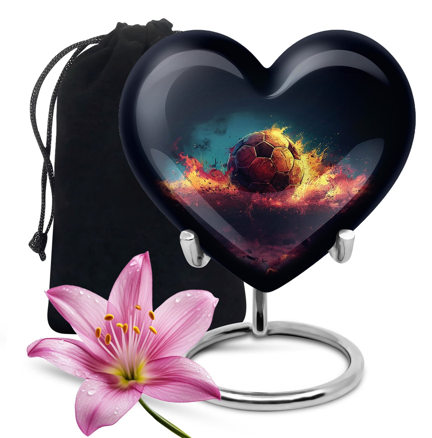 heart-shaped large soccer urn