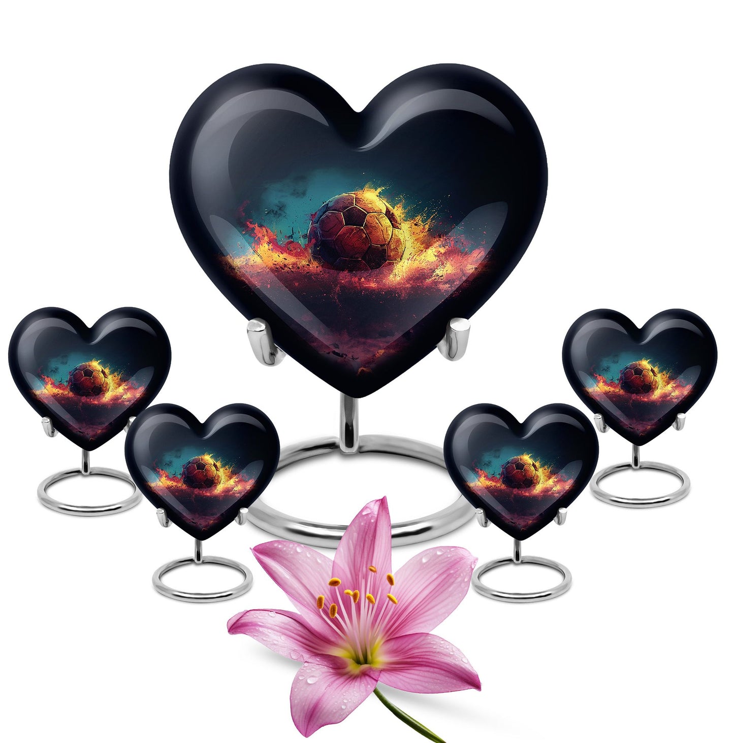 heart-shaped large soccer urn