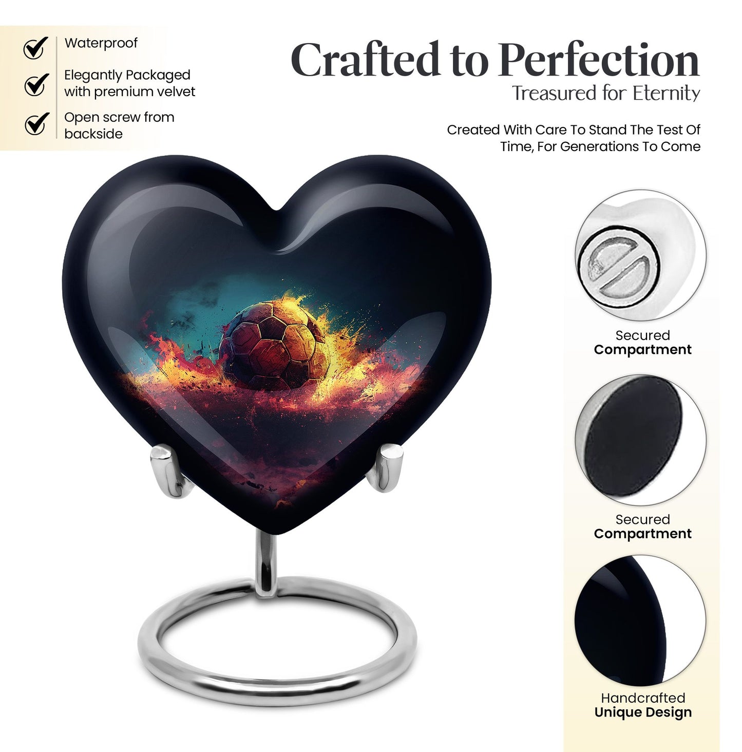 heart-shaped large soccer urn