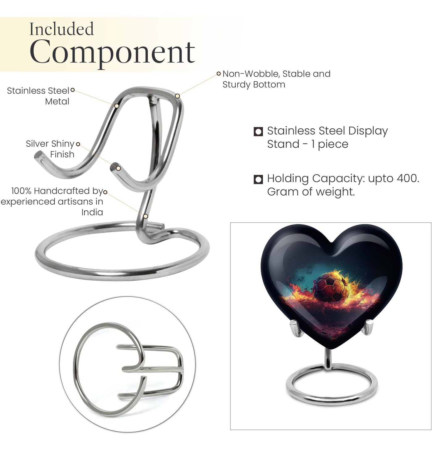 heart-shaped large soccer urn