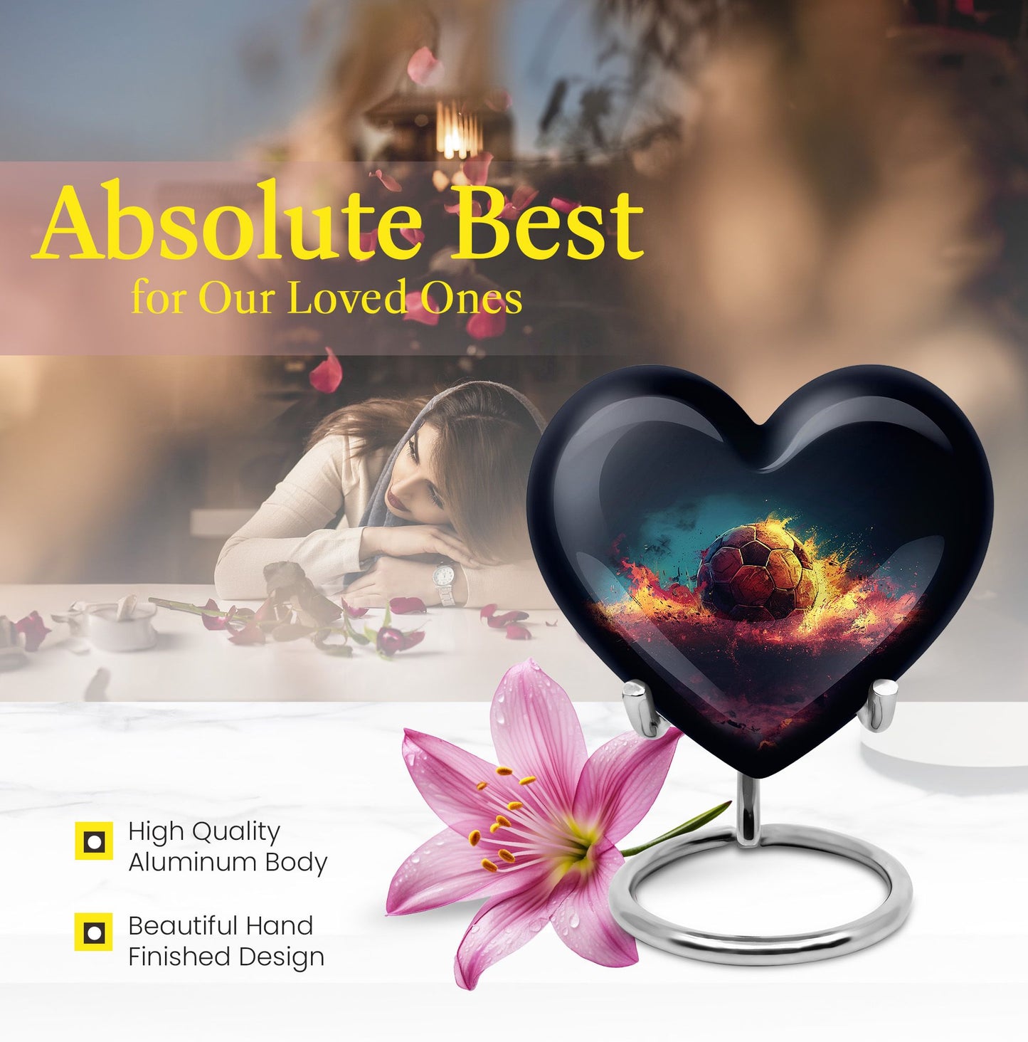 heart-shaped large soccer urn