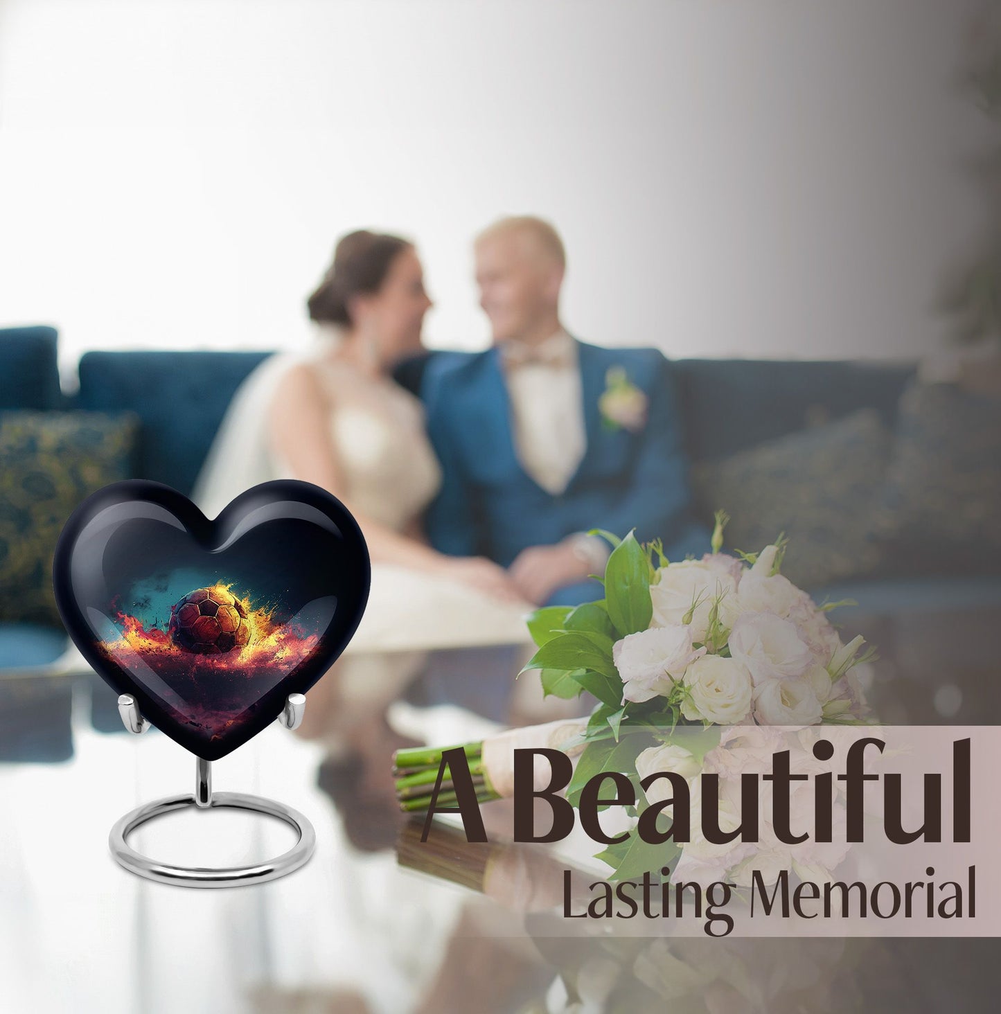 heart-shaped large soccer urn