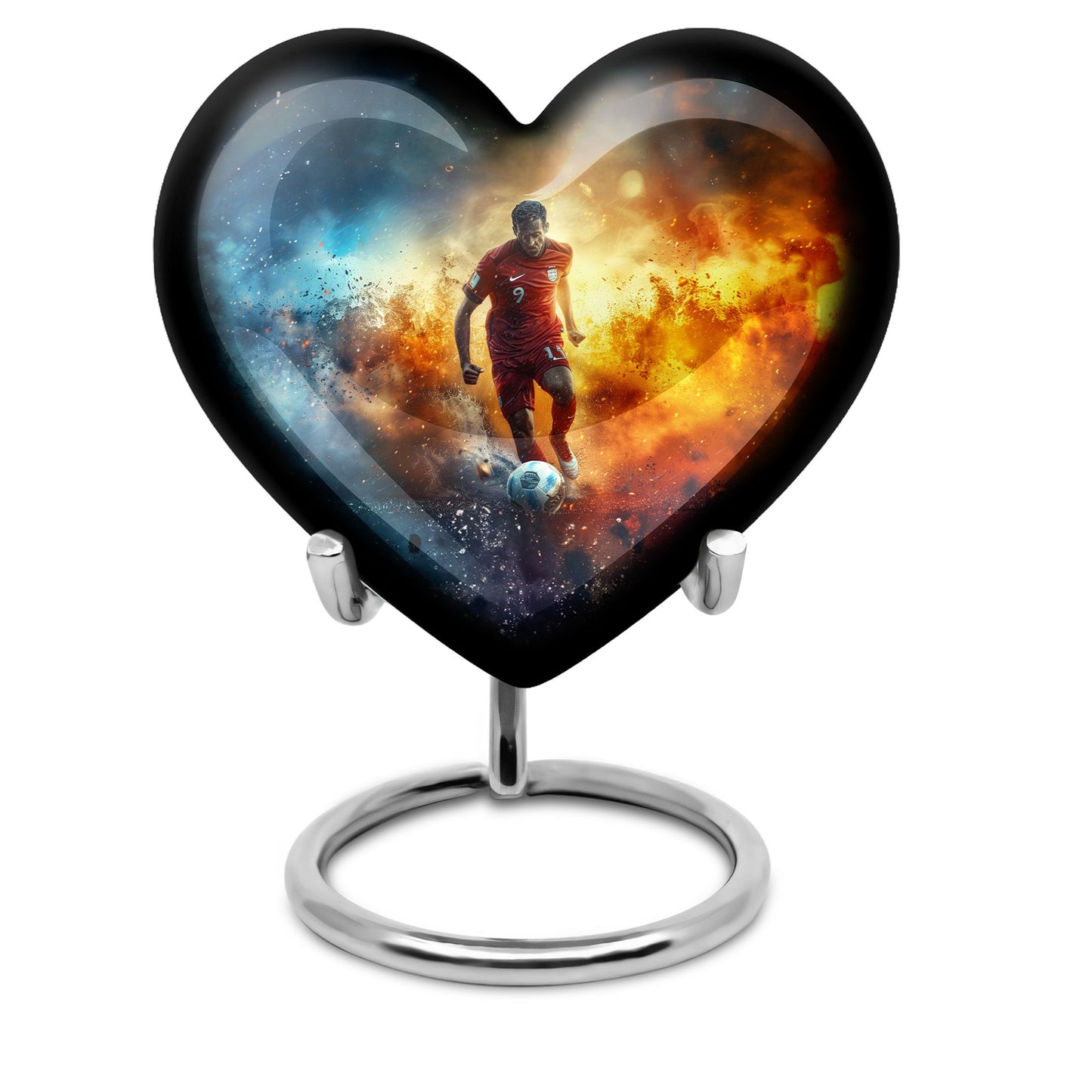 Personalized Soccer Cremation Urn for Human Ashes - 10-inch, 200 cu in - Yatskia