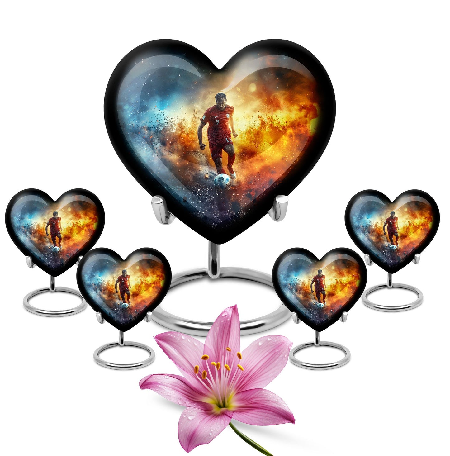 heart-shaped Soccer urn