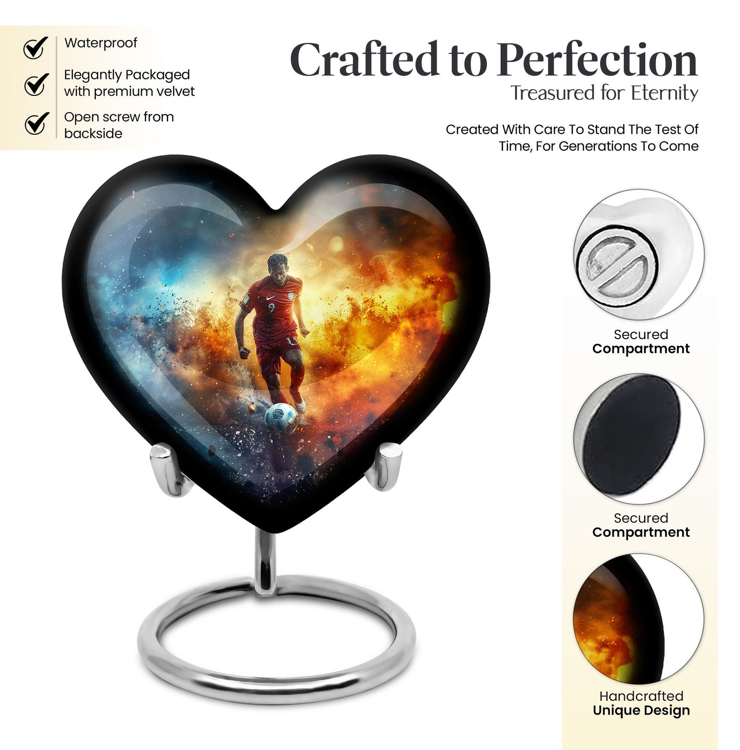 heart-shaped Soccer urn
