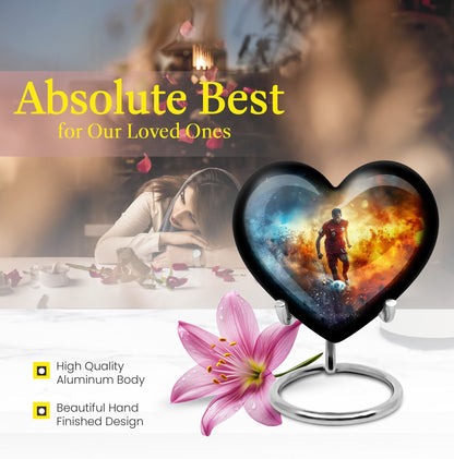 heart-shaped Soccer urn