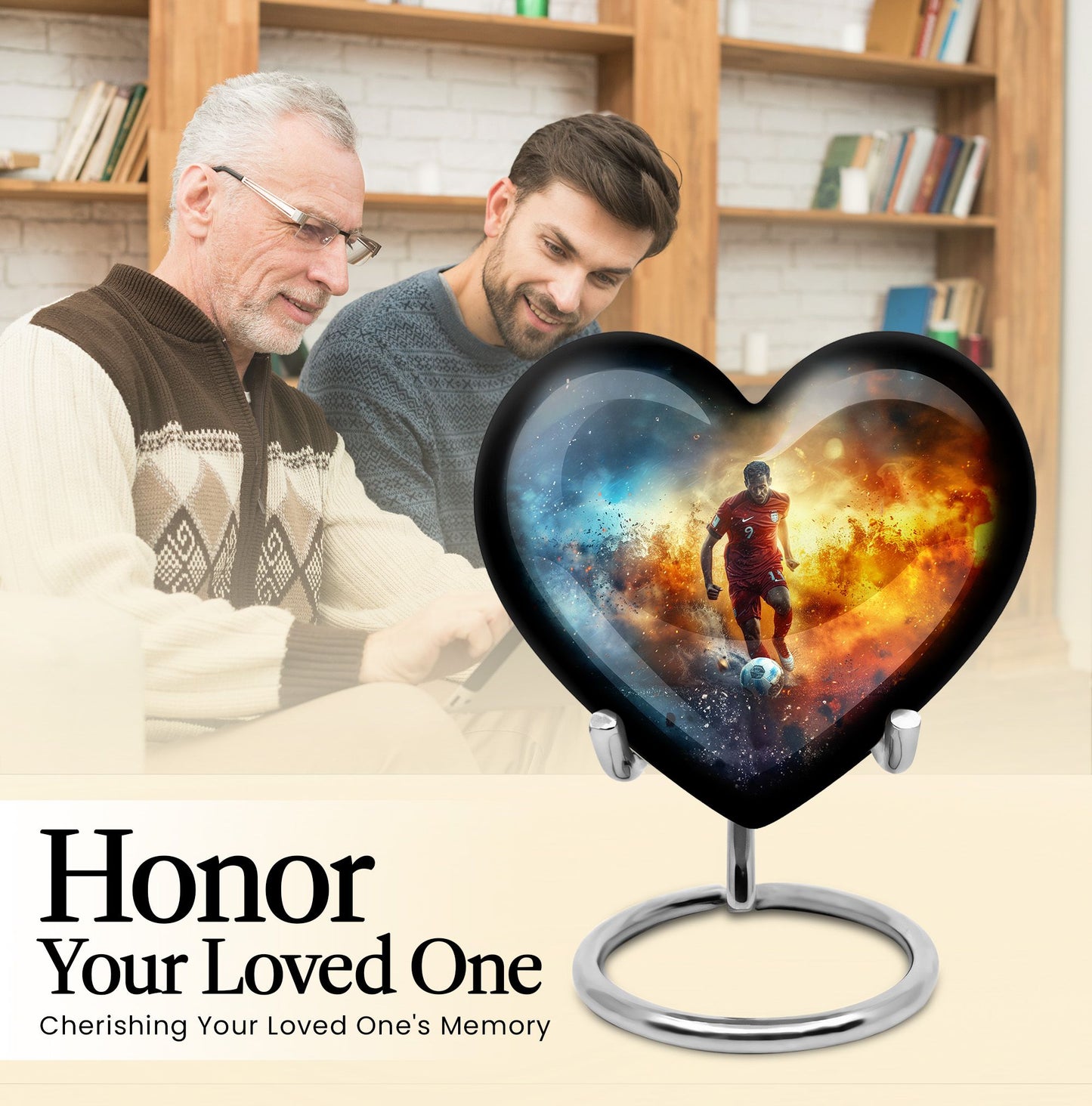 heart-shaped Soccer urn