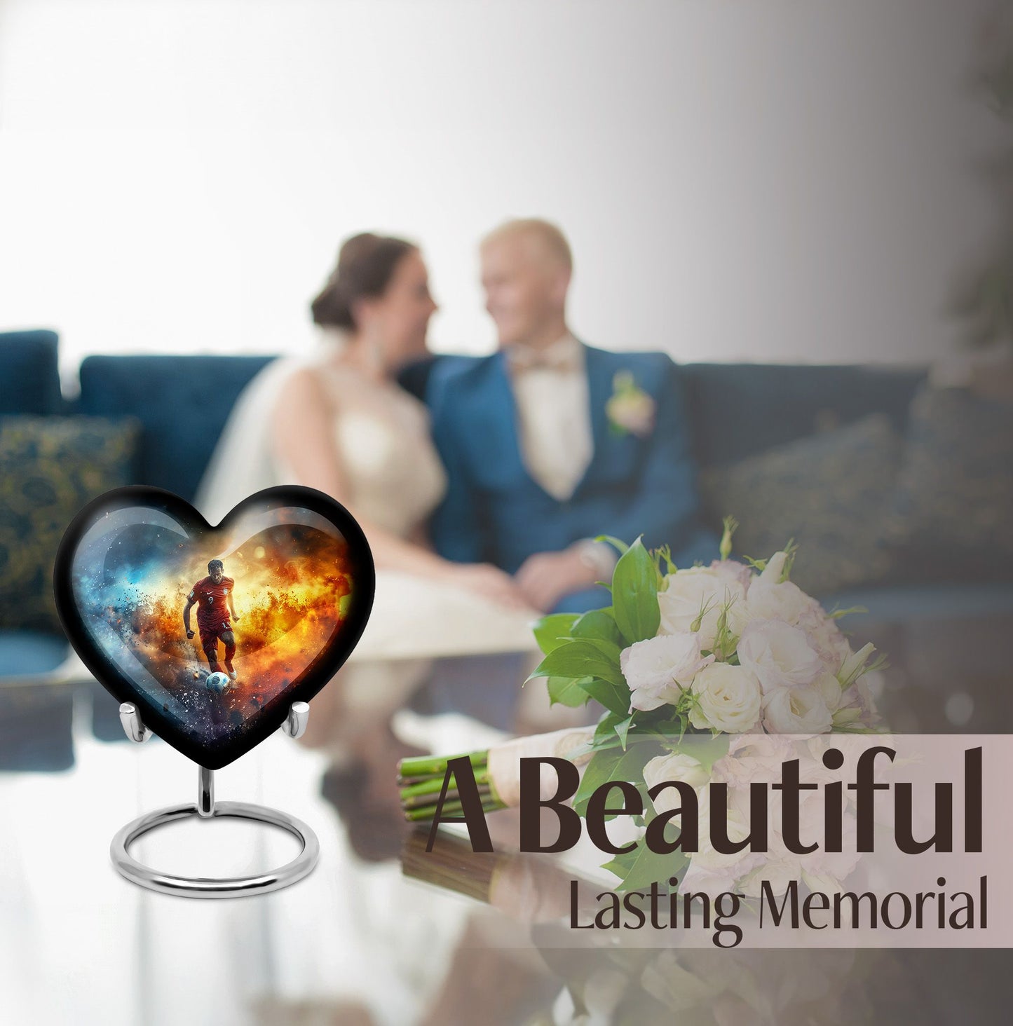heart-shaped Soccer urn