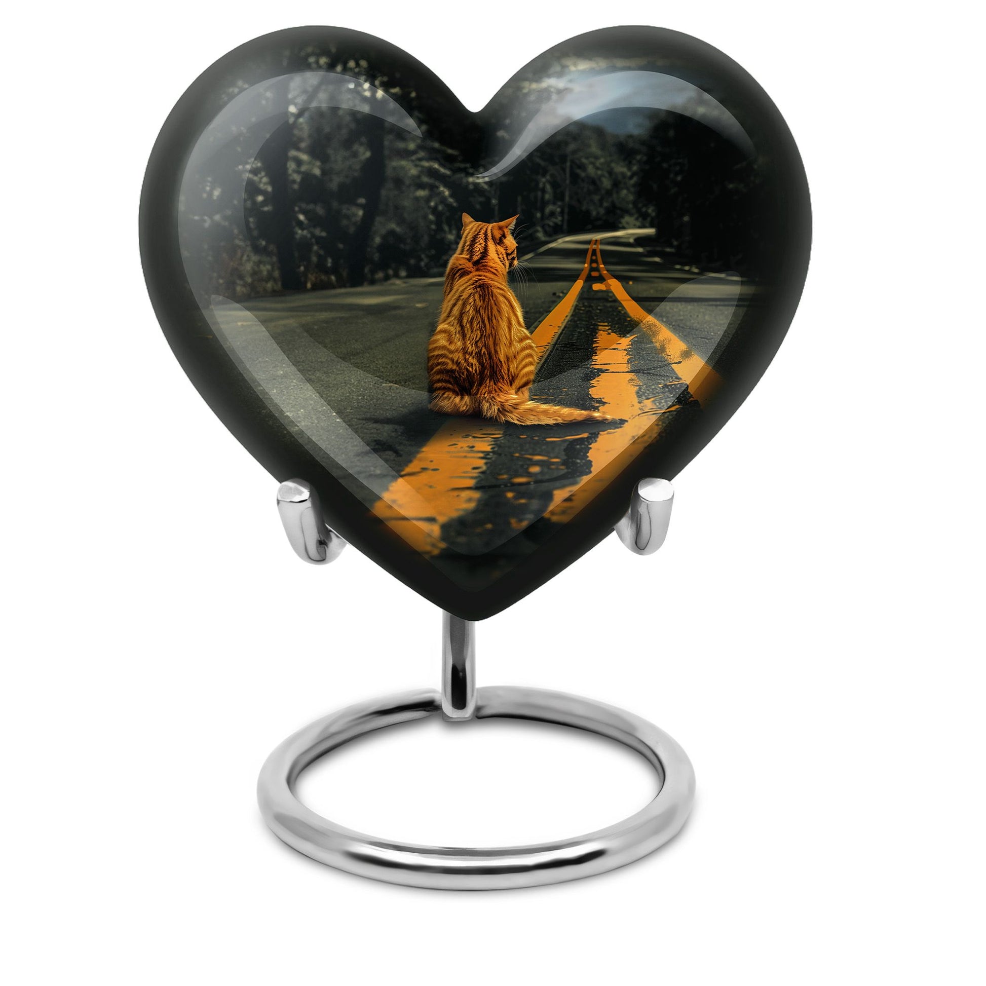 Orange Cat Mini Keepsake Funeral, Ashes Cremation Urn For Ashes