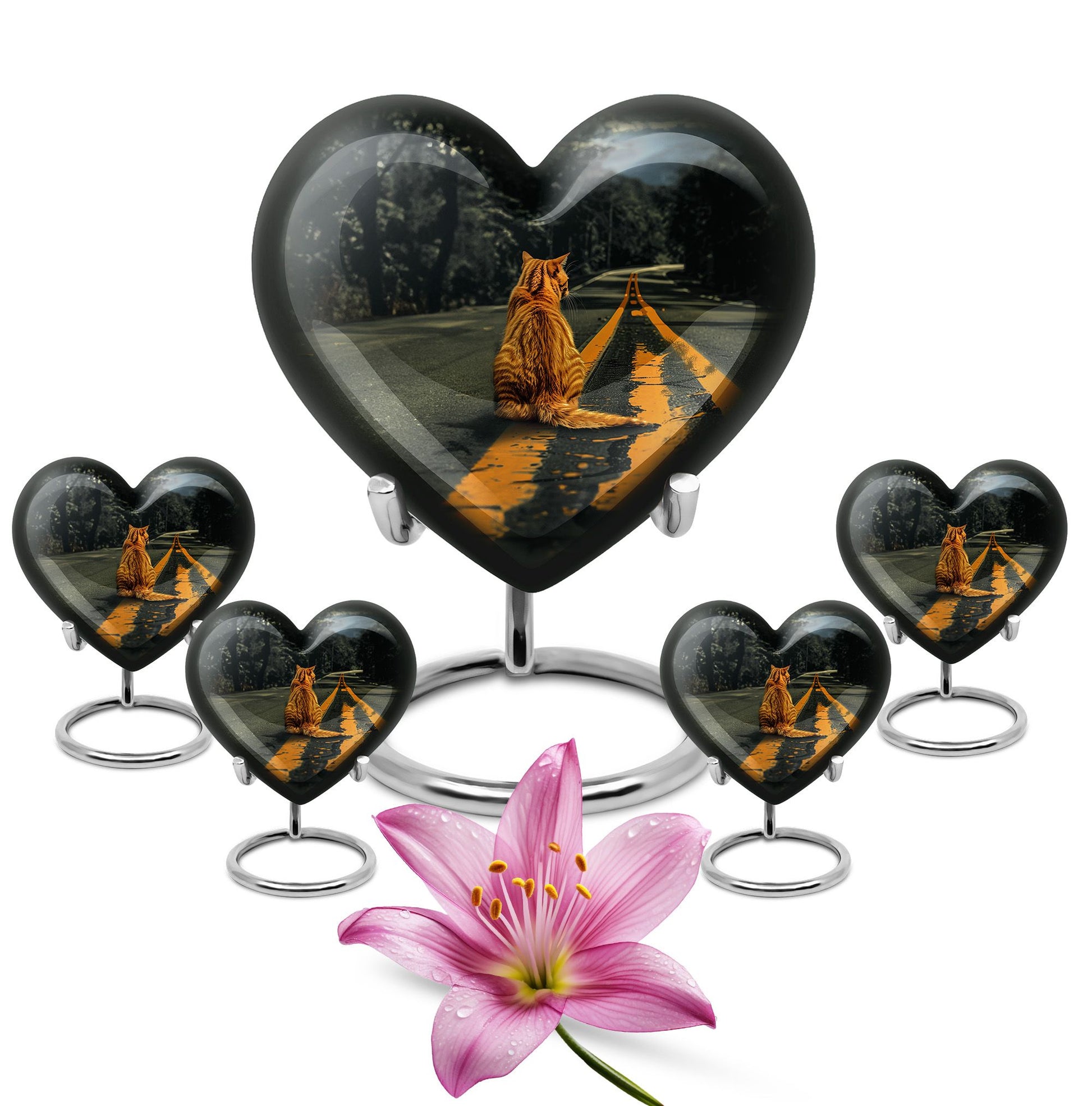 Orange Cat Mini Keepsake Funeral, Ashes Cremation Urn For Ashes