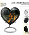 orange heart-shaped cat urn