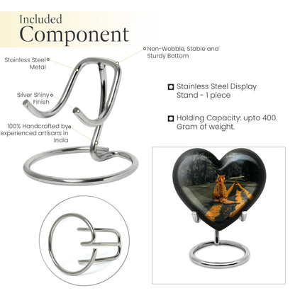 orange heart-shaped cat urn