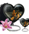 orange heart-shaped cat urn