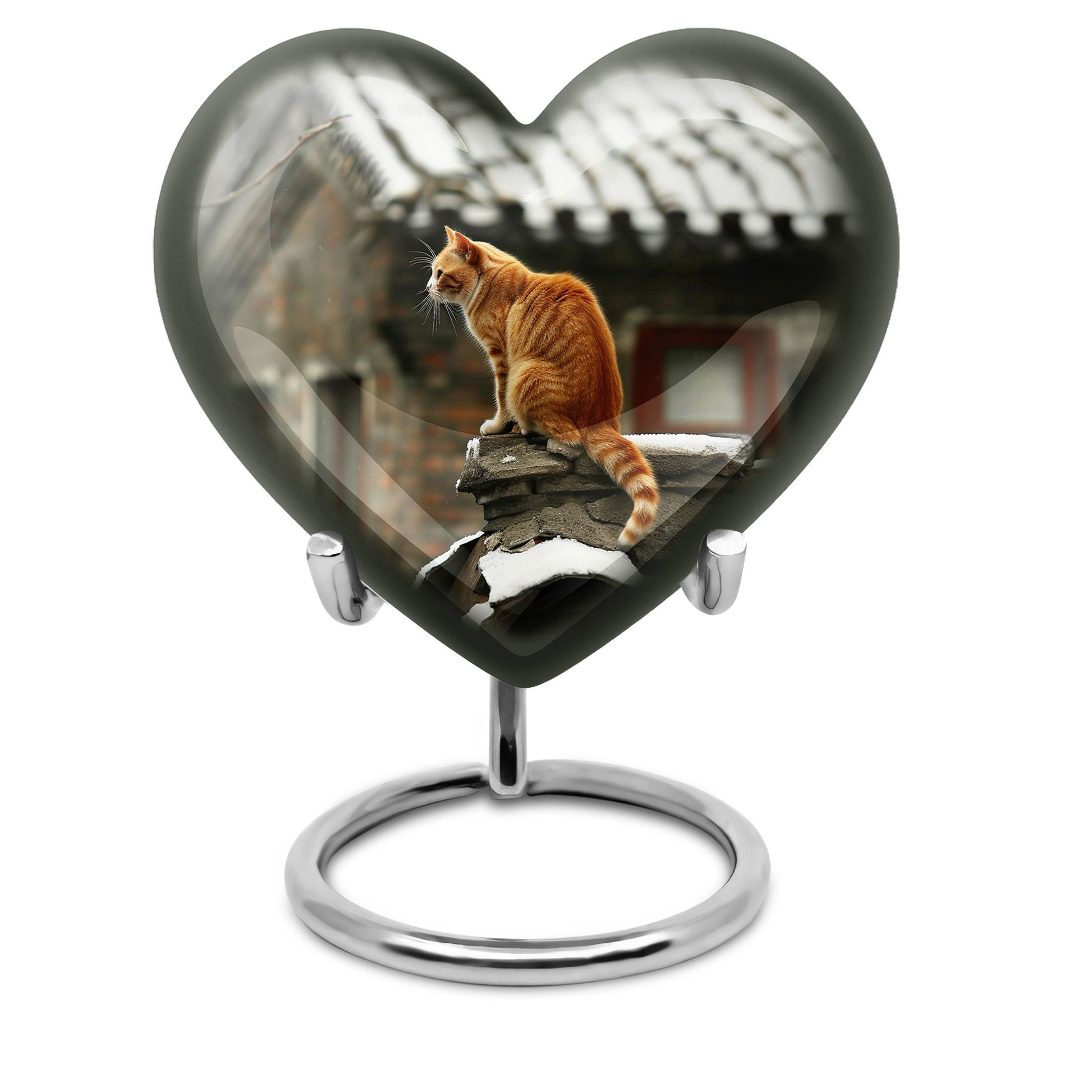 Orange Cat Keepsake For Ashes Large Funeral, Ashes Urn For Ashes