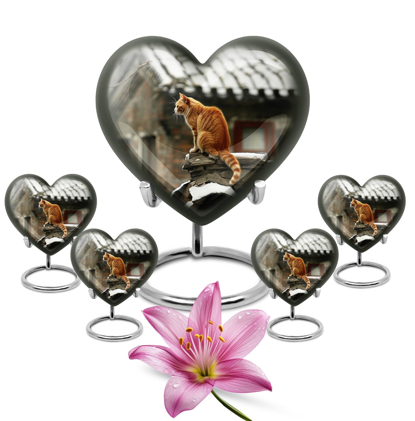 Orange Personalized Cat Keepsake Urn for Pet Ashes - Yatskia