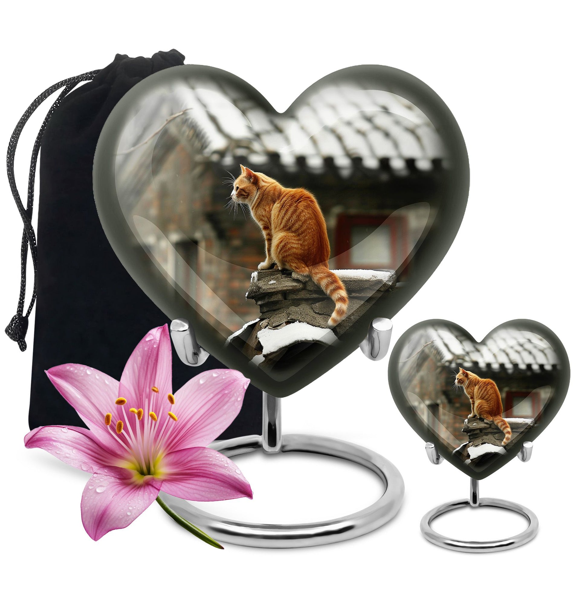 Orange Cat Keepsake For Ashes Large Funeral, Ashes Urn For Ashes