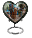 10 inch orange cat Heart Urn, cremation urn for ashes in aluminium