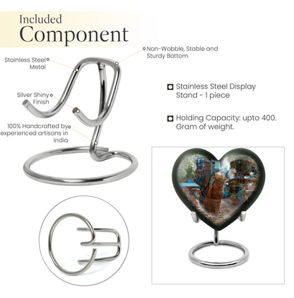 10 inch orange cat Heart Urn, cremation urn for ashes in aluminium