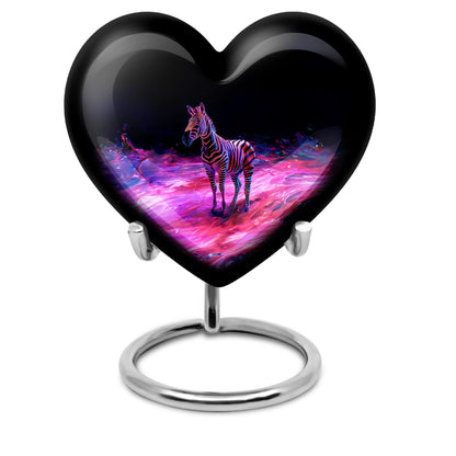  Heart-Shaped Zebra Cremation Urn for burial, 
