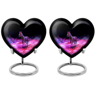  Heart-Shaped Zebra Cremation Urn for burial, 