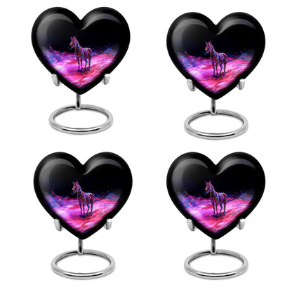  Heart-Shaped Zebra Cremation Urn for burial, 