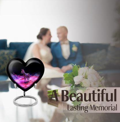  Heart-Shaped Zebra Cremation Urn for burial, 