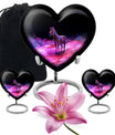  Heart-Shaped Zebra Cremation Urn for burial, 