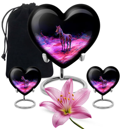  Heart-Shaped Zebra Cremation Urn for burial, 