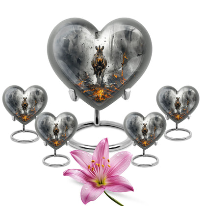 heart-shaped zebra urn