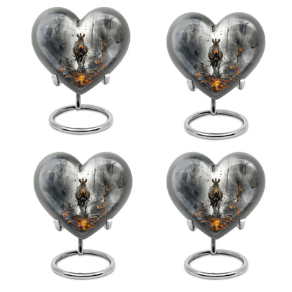 heart-shaped zebra urn