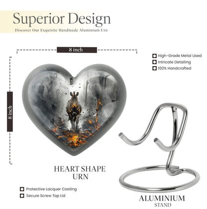 heart-shaped zebra urn