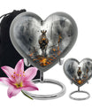 heart-shaped zebra urn
