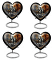 heart urn with abstract zebra design