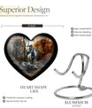 heart urn with abstract zebra design