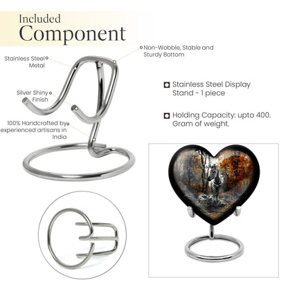 heart urn with abstract zebra design