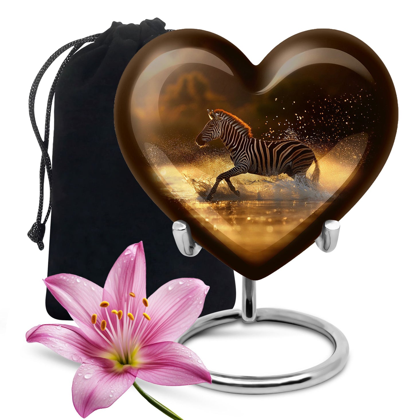 Heart-shaped Zebra Urn
