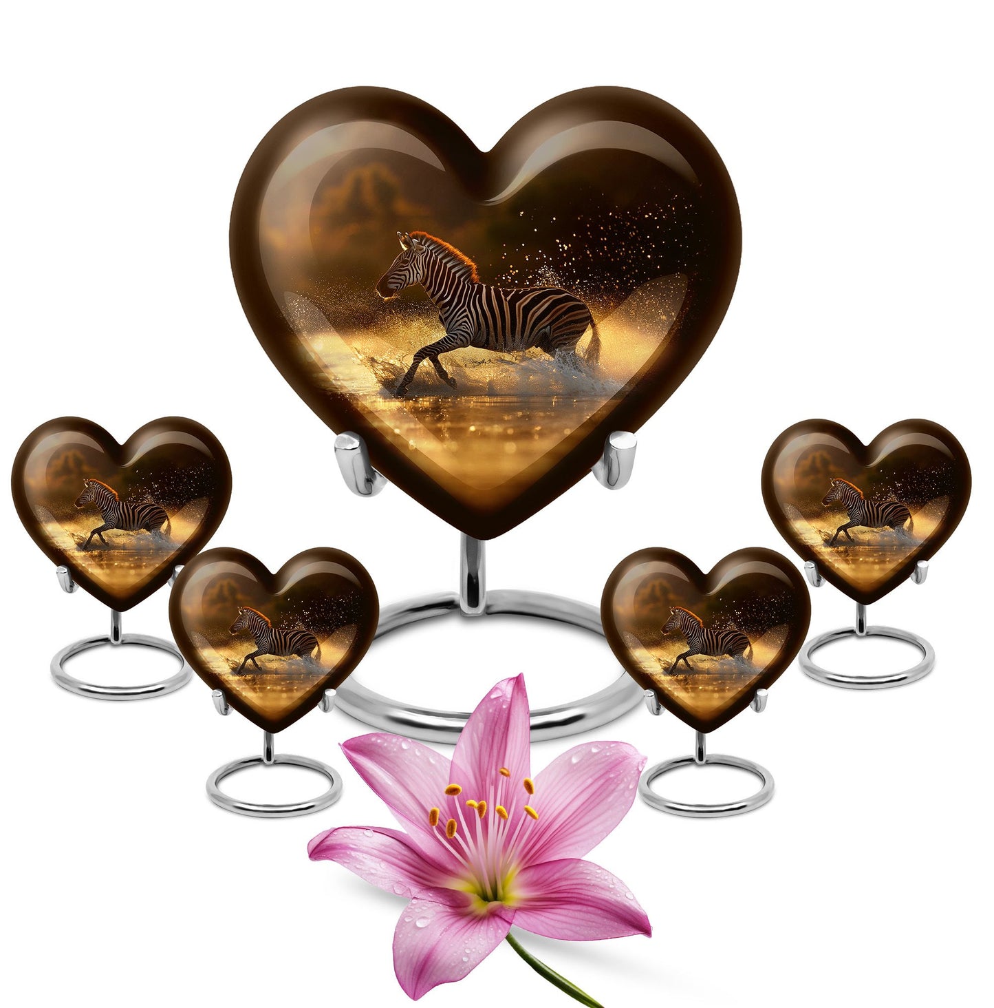 Heart-shaped Zebra Urn