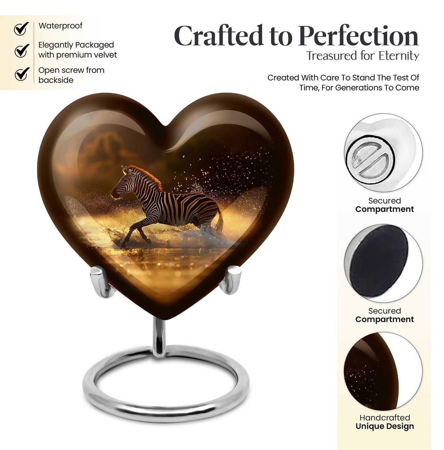 Heart-shaped Zebra Urn