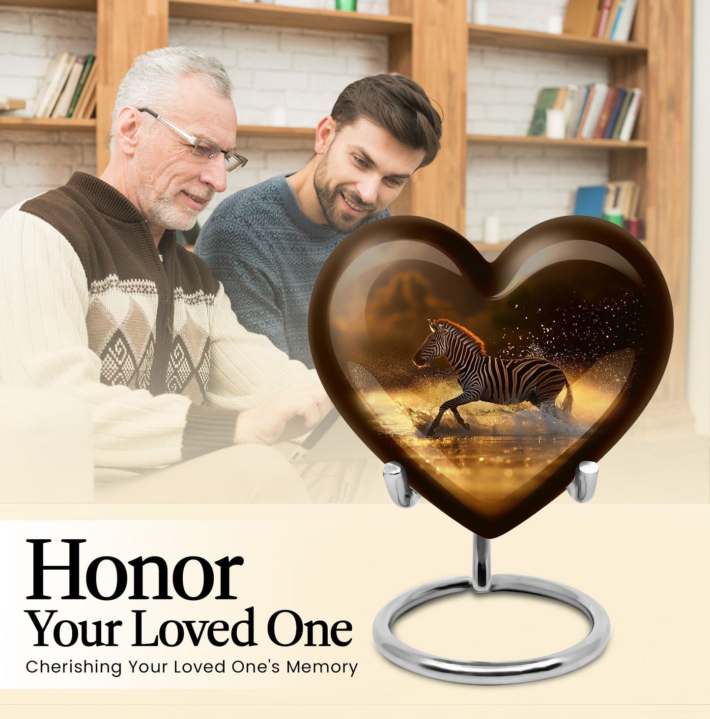 Heart-shaped Zebra Urn