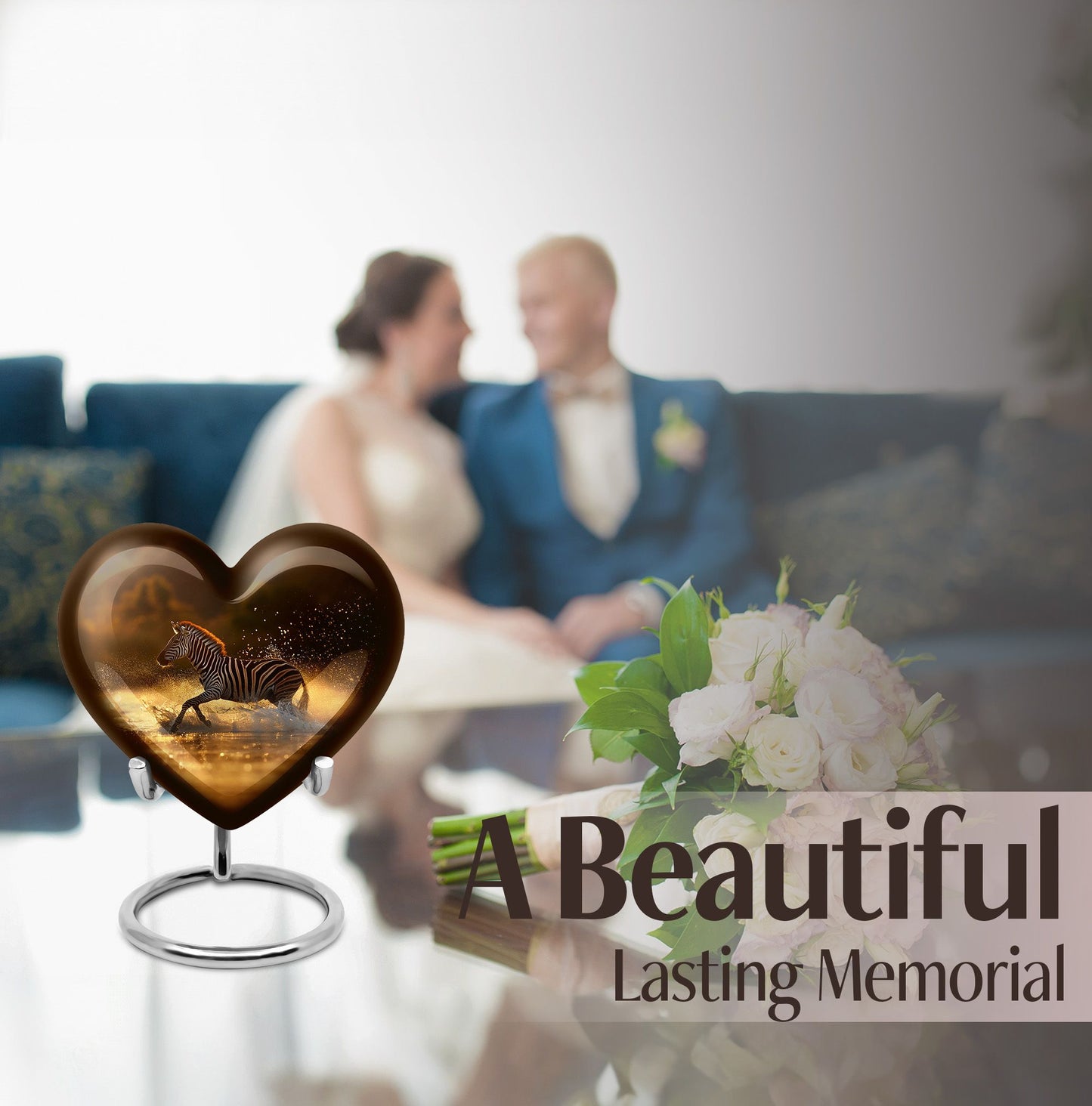 Heart-shaped Zebra Urn