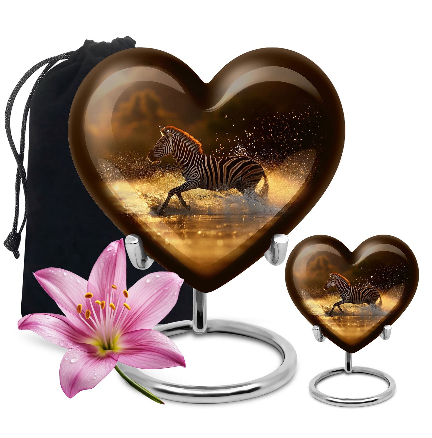 Heart-shaped Zebra Urn
