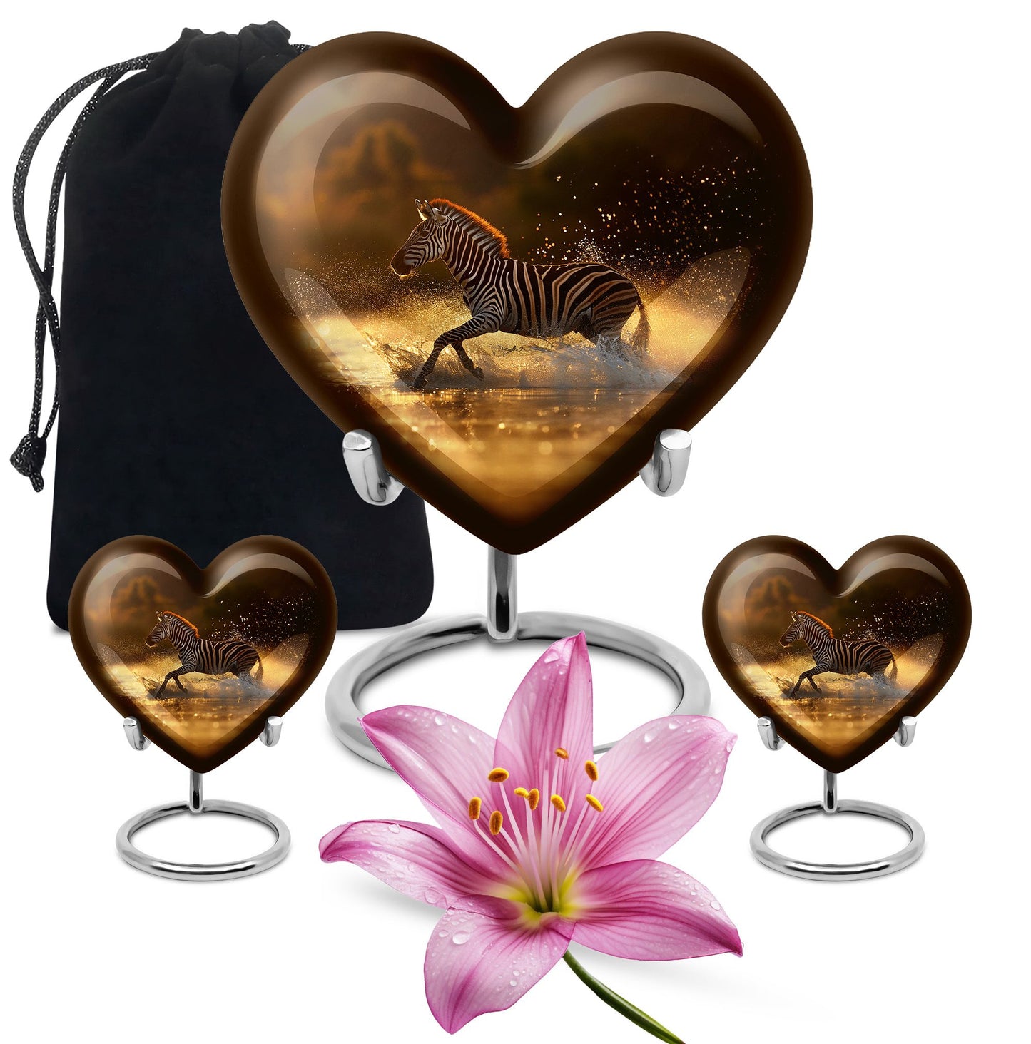 Heart-shaped Zebra Urn